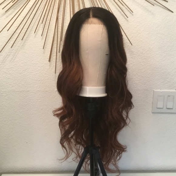 Ombré Swiss lace front wig 26 inches loose curls - Picture 12 of 16